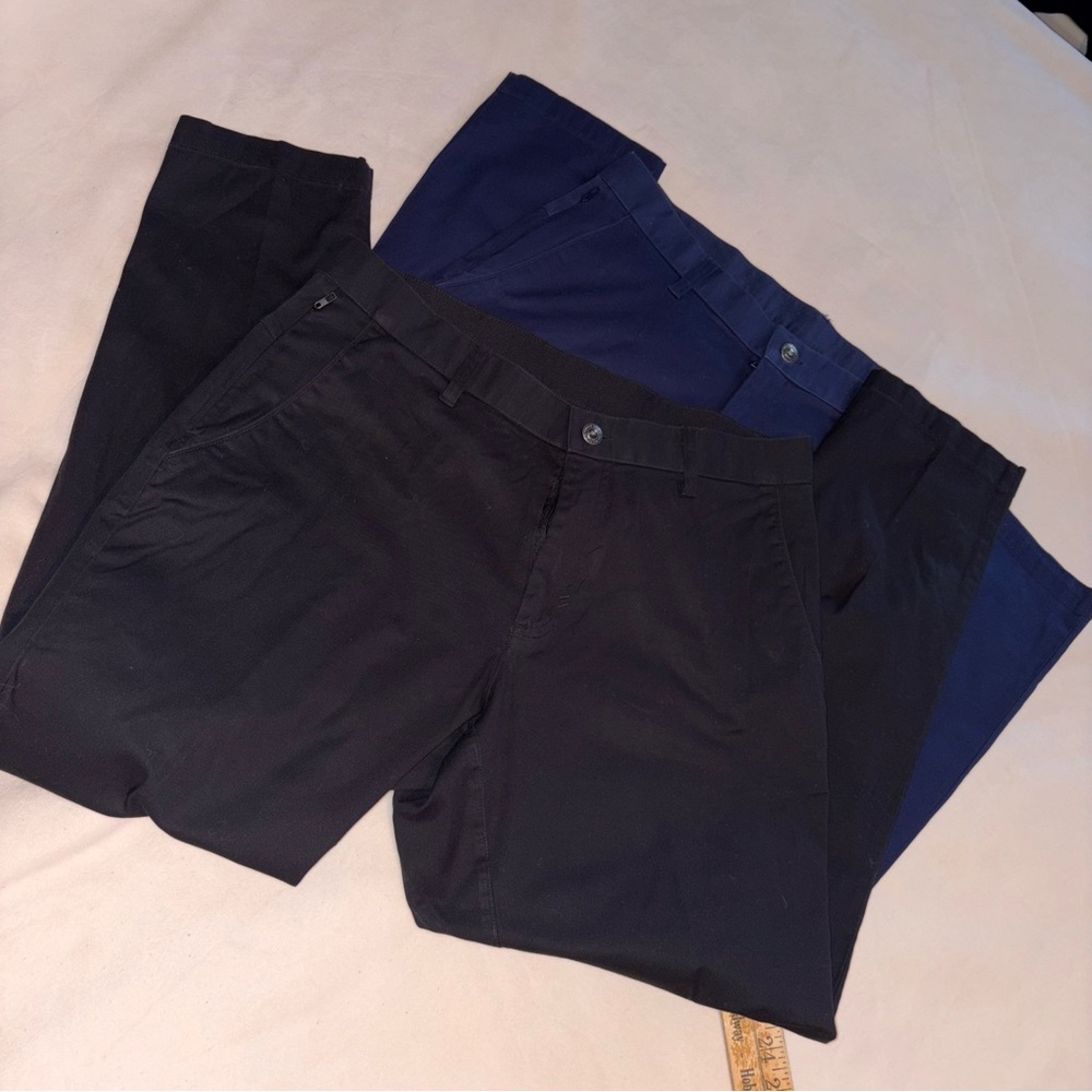 Fabletics Chino Pants Mens Navy Blue, black Golf Work Stretch Technical Wear